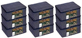 Kuber Industries Hathkadi 9 Piece Cotton Saree Cover, Blue